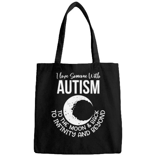 Autism Puzzle I Love Someone With Autism To The Moon Awareness Bags