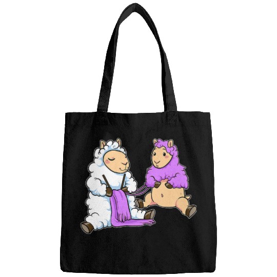 Llama Pet Funny Llama Alpaca Knit Sheep Wool Knitting Lama Guanaco Sew Bags