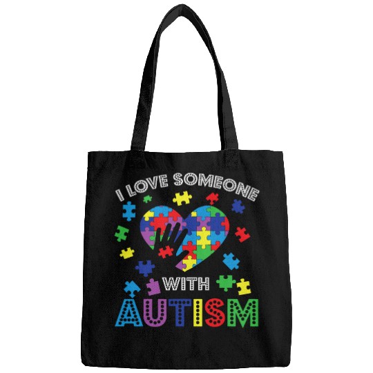 Autism Puzzle I Love Someone with Autism Puzzle 2ADHD Bags