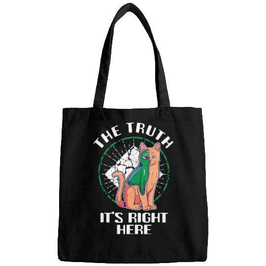 Aliens UFO The Truth Its Right Here Creepy Alien Cat Outer Space Life Bags