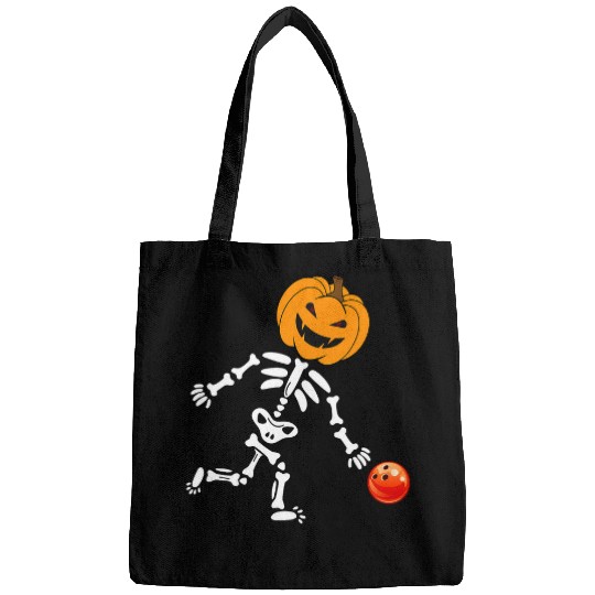 Discover Sport Bowling Cute Pumpkin Skeletons Bowling Player Halloween Costumes Bags
