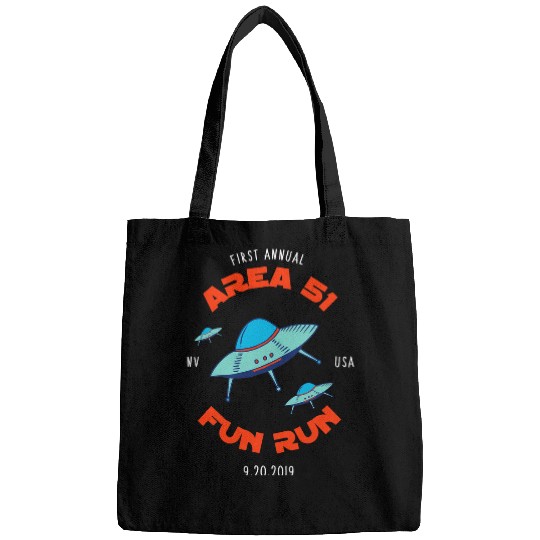 Aliens UFO Area 51 Fun Run  UFO Funny Alien Event Gear Bags
