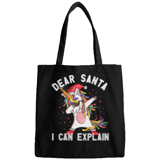 Unicorn Pet Dear Santa I Can Explain  Unicorn Christmas Pajama 5 Bags