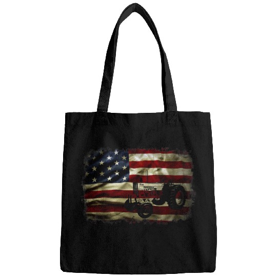 Tractor Fun driving Farm Tractor vintages American Flag farming agriculture 027 Bags