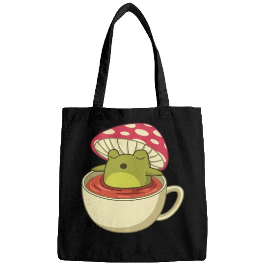Frog Pet Cottagecore Mushroom Forest Frog Toad Tea Mycology Fungus Bags