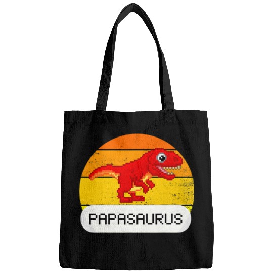 Dinosaur Pet Papasaurus T rexs Dinosaur Pixel style Fathers Day Bags
