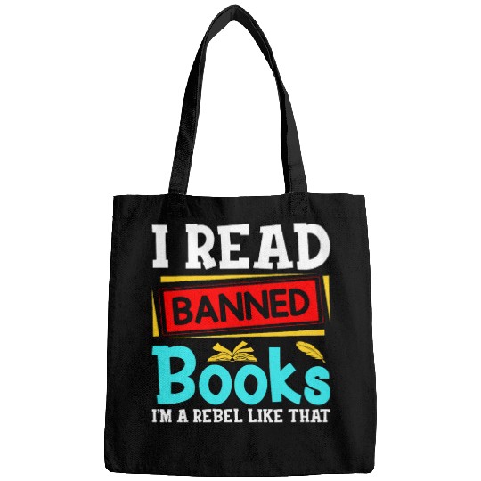 Book Fun I Read Banned Books Week Librarian Reader Nerd Men Bags