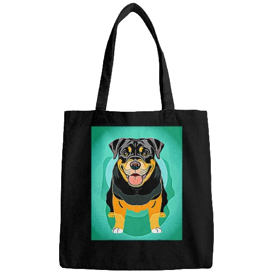 Rottweiler Pet cute funny illustration of yoga Rottweiler for dog lovers Bags