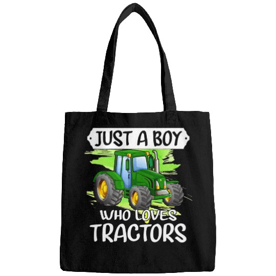 Tractor Fun driving Just a Boy who loves Tractors Harvest Farming Barn Cattle 3 Bags