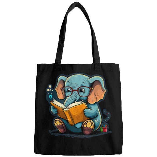 Discover Book Fun Sweet Baby Elephant Glasses Book Read Book Readers Reader 2 Bags