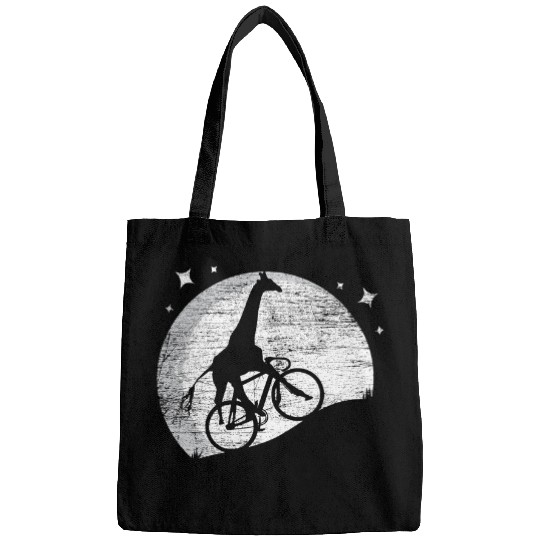 Giraffe Pet Cyclist Africa Safari Animal Full Moon Funny Bags