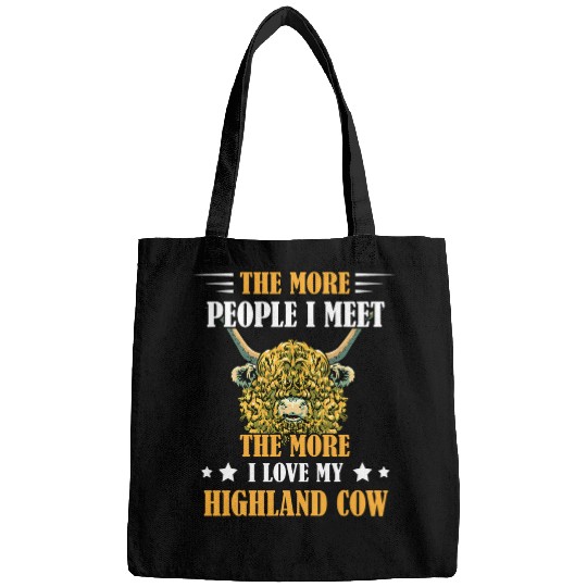 Cow Pet Scottish Cow Lover The More People Scottish Highland Cow Bags
