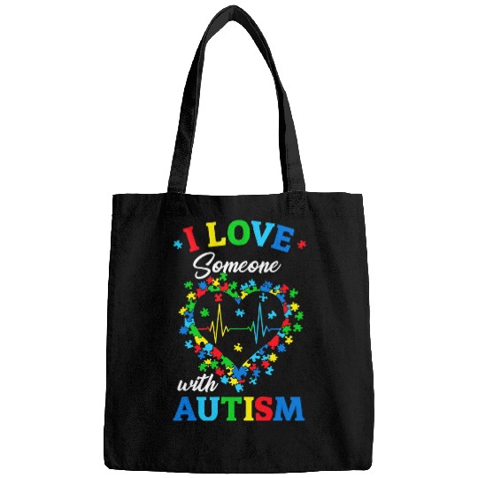Autism Puzzle I Love Someone with Autism Awareness Men Women Kids Bags