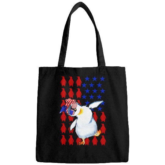 Penguin Pet American Flag Penguin Lover 4th Of July Bags