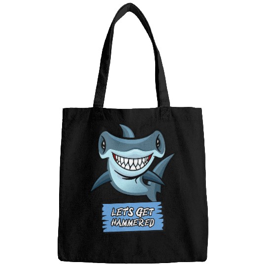 Shark Pet Lets Get Hammered Hammerhead Shark Funny Drinking Bags
