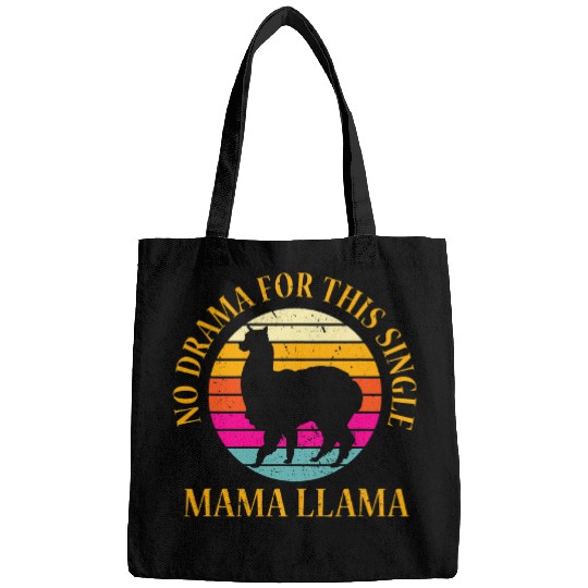 Llama Pet Funny Mom No Drama Llama Lover Single Mama Life Mother Cute 9 Bags