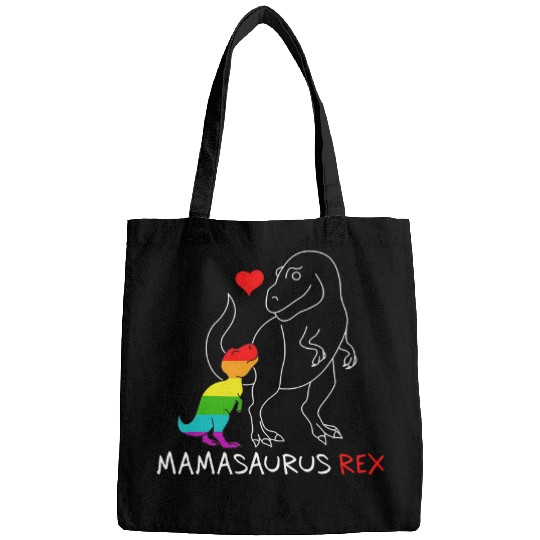 Dinosaur Pet Mamasaurus RexMotherNew Mom Rainbow queerDino Bags