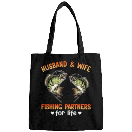 Fishing Fun Husband And Wife Fishing Partners For Life Fisherman Couple Bags