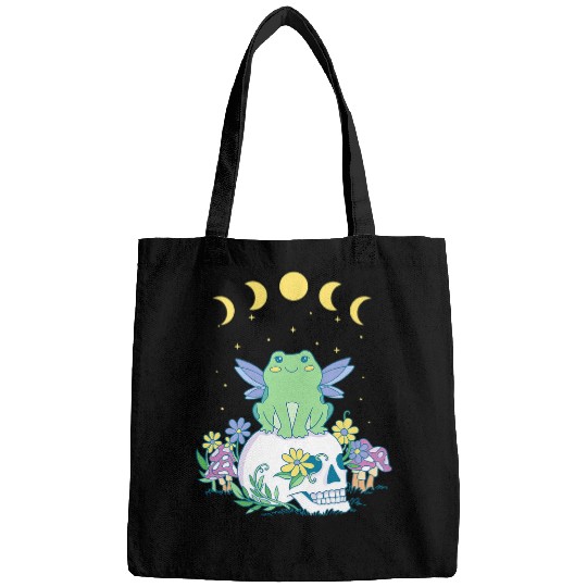 Frog Pet Cute Fairycore Aesthetic Dark Academia Moon Cottagecore Bags
