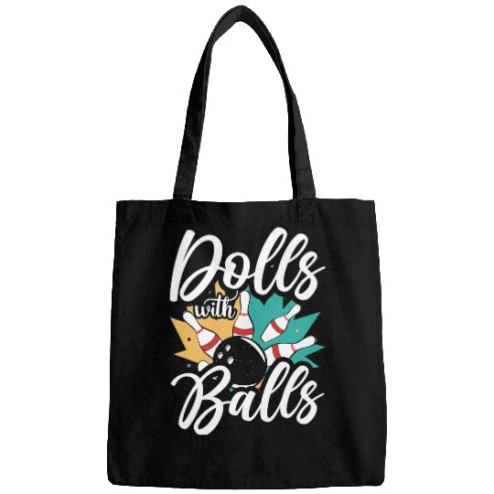 Sport Bowling Dolls With Balls Funny Sarcastic Bowling Team Bowlers Fan Bags