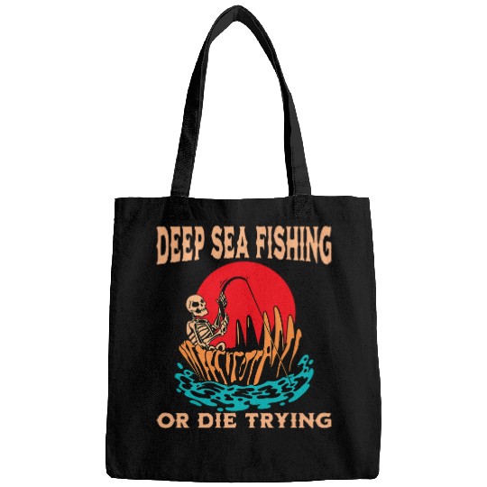 Fishing Fun Funny Deep Sea Ocean Fishing Lover Tournament Bags