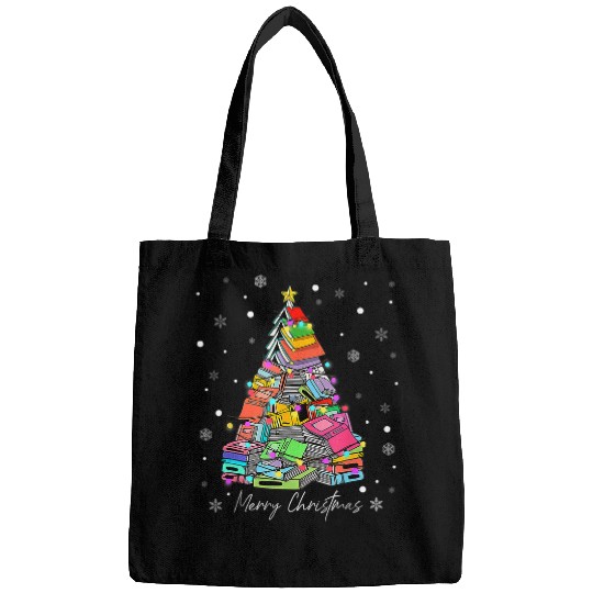 Book Fun Merry Christmas Tree Love Reading Books Librarian xmass Tree 1 Bags