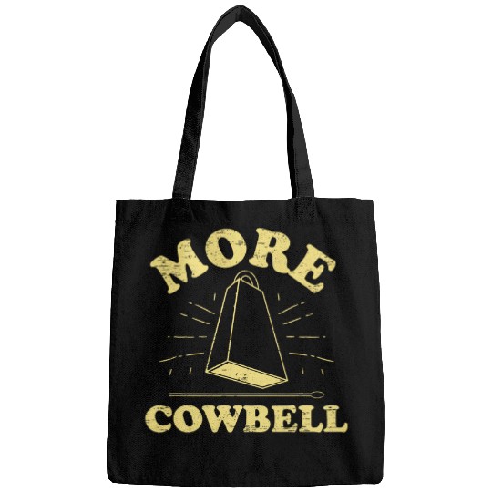 Cow Pet More Cowbell Funny Humor Sarcastic Music Lover Bags