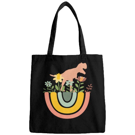 Dinosaur Pet TRex Trex Tyrannosaurus Jurassic Dino Rainbow Boho Bohemian Bags