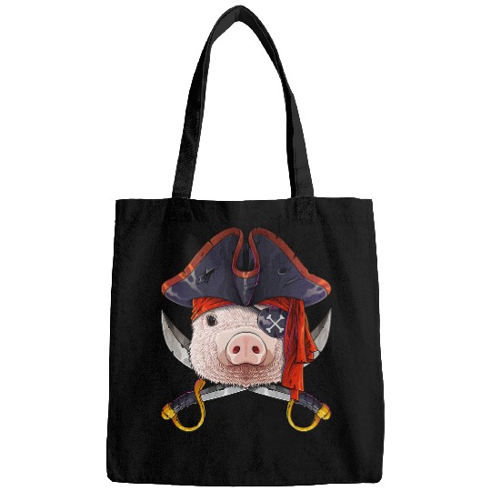 Pig Pet Pirate Pig Jolly Roger Farmer Halloween Costume Crossbones Bags