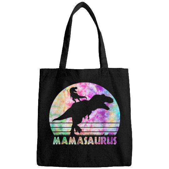 Dinosaur Pet Mamasaurus Tie Dye Sunset Funny Dinosaur Mother Bags