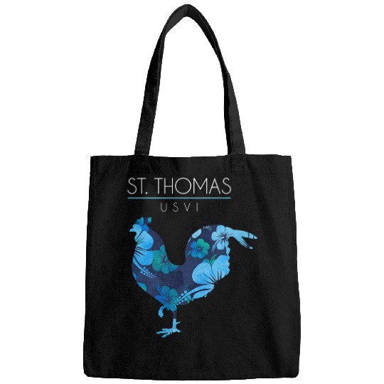 Chicken Pet St Thomas USVI Flower Hibiscus Chicken Lover Souvenir Bags