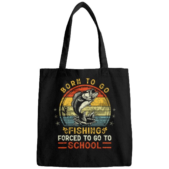 Fishing Fun Funny Born To Go Fishing Bass Fish Fisherman Boys Kids 23 Bags