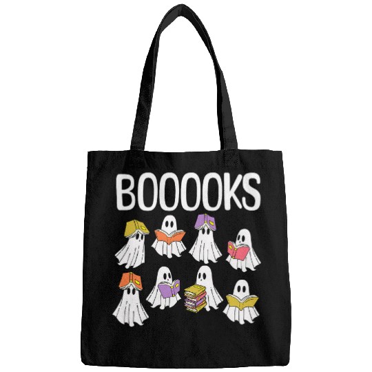 Book Fun Halloween Booooks Cute ghosts Reading Books Librarian Teacher 8 Bags