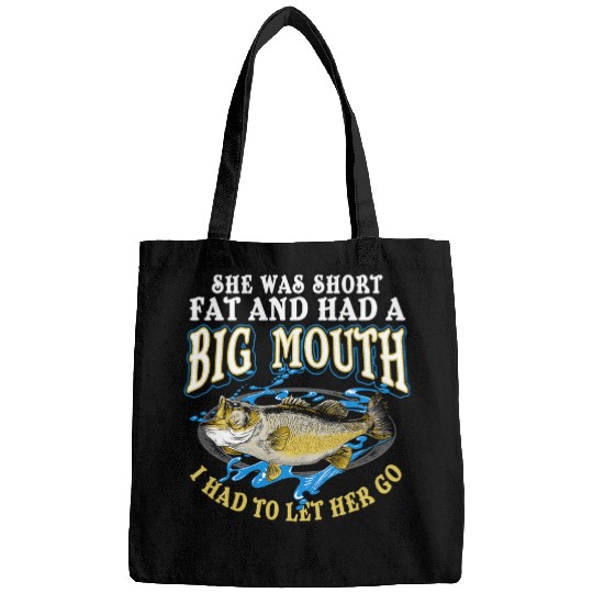 Fishing Fun Short Fat Big Mouth Bass Fishing Short Sleeve frt Bags