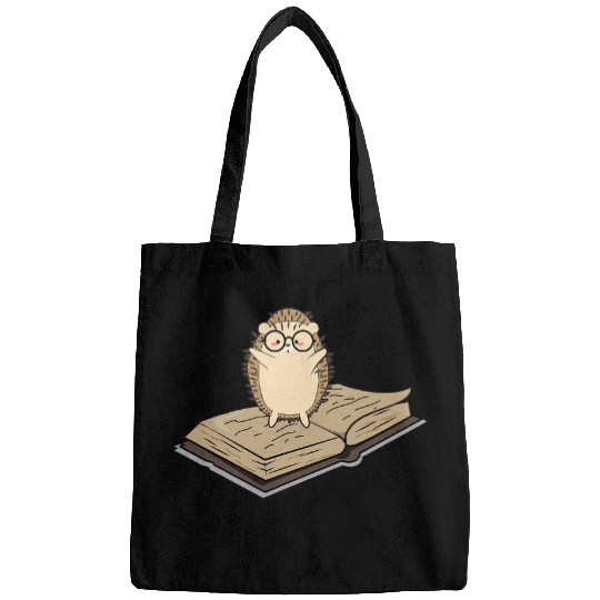 Hedgehog Pet on a book Lovers Hedgehogs and Books Bags