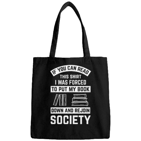 Book Fun Rejoin Society Book Lover Bookworm Libary 1 6 Bags