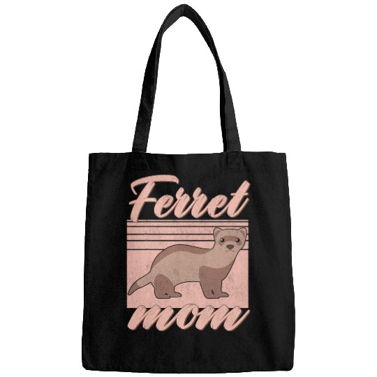 Ferret Pet pink ferret mom mors day Bags