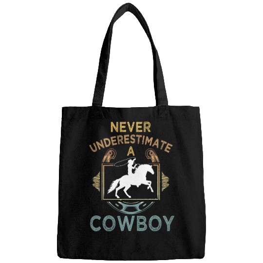 Horse Pet Never underestimate a Cowboy Rodeo Horse Country Western Bags
