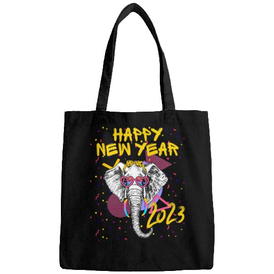 Elephant Mammal Happy New Year NYE Party Funny Happy New Year Bags