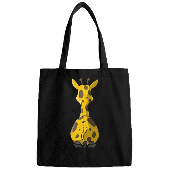 Giraffe Pet from behind Bags