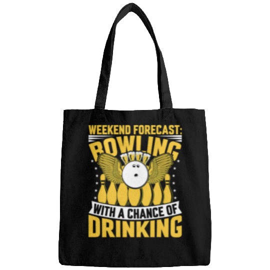 Sport Bowling Beer Lover Bowler Funny Weekend Forecast Bowling Bags