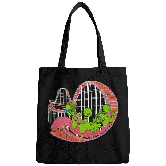 Aliens UFO Funny Theme Park Roller Coaster Outer Space Bags