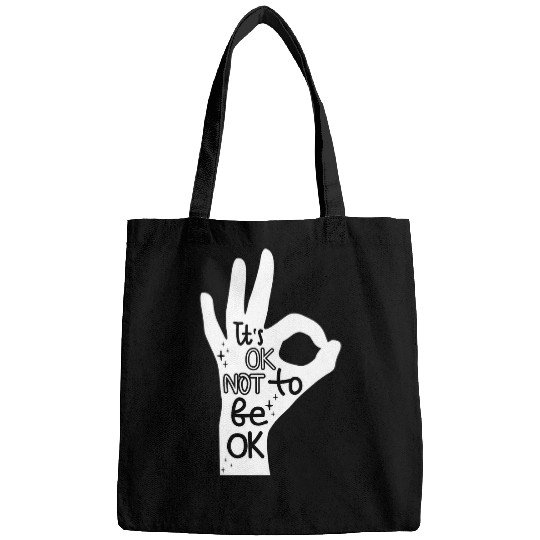 suicides Prevention 988 Ribbon Its Okay to Not be Okay Hand Bags