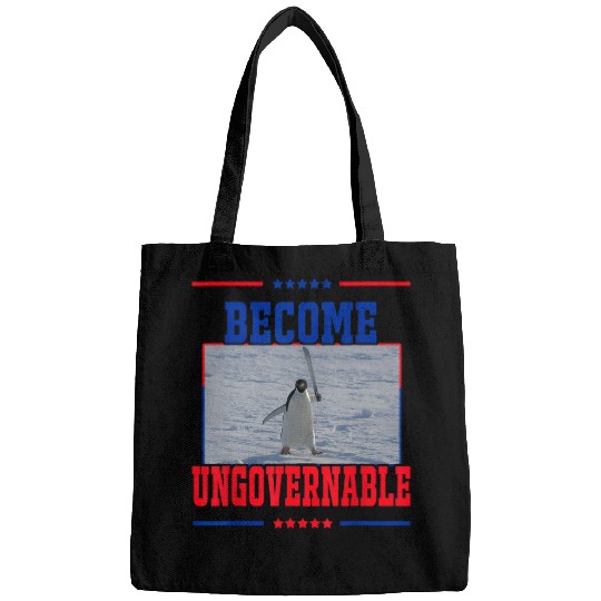 Penguin Pet Become Ungovernable Funny Penguin Meme for Men woman Bags
