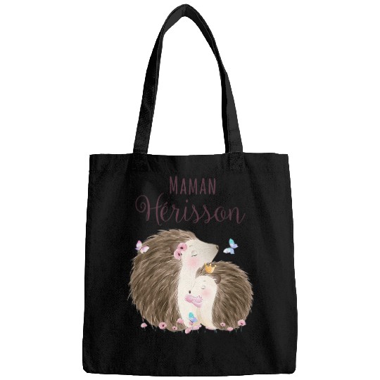 Hedgehog Pet Mom Hedgehogs Flower Watercolour Bags