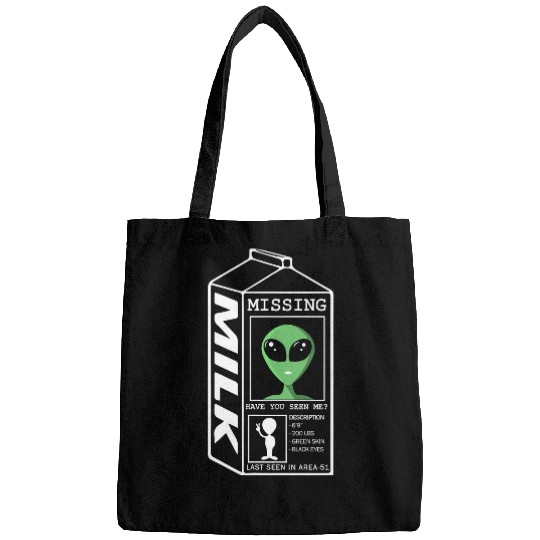 Aliens UFO Funny Milk Carton UFO Space Area 51 Extra Terrestrial Bags