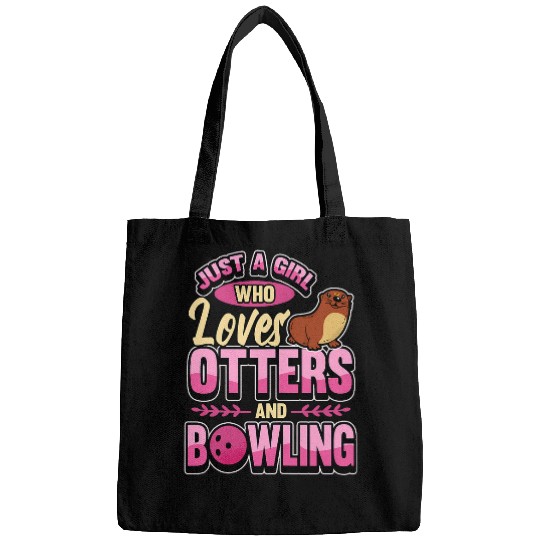 Sport Bowling Teen Girls Who Loves Otters and Bowling Player Bags
