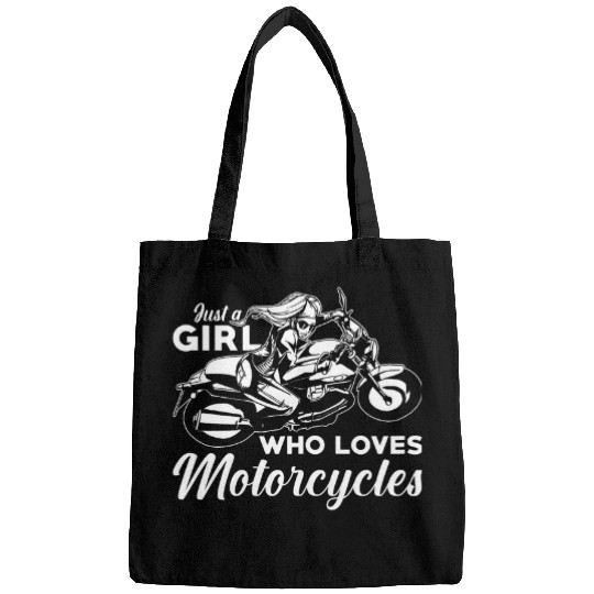 Womens Motorcycle Bike Life Just A Girl Who Loves Motorcycles Bags