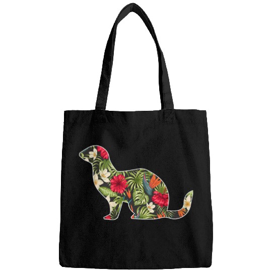 Ferret Pet Summer Tropical Floral Print Flower Hawaii Men Girl Bags