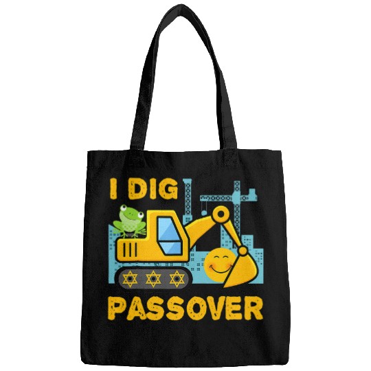 Excavator Fun I Dig Passover Excavator Construction Pesach Matzah Frogs Bags